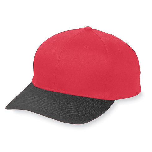 Augusta Sportswear Six-Panel Cotton Twill Low-Profile Cap (6204), Color 'Red/Black'